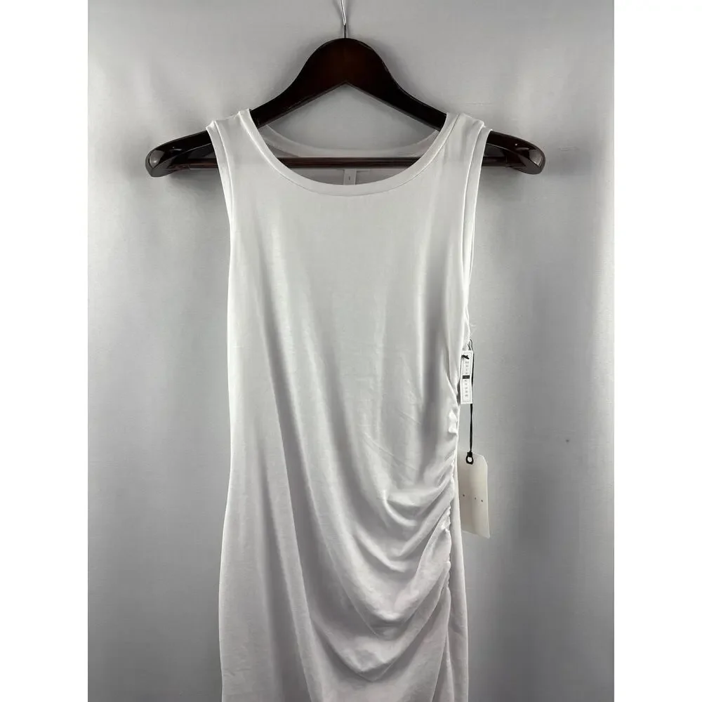 Women’s Leith Large White Ruched Midi Bodycon Dress